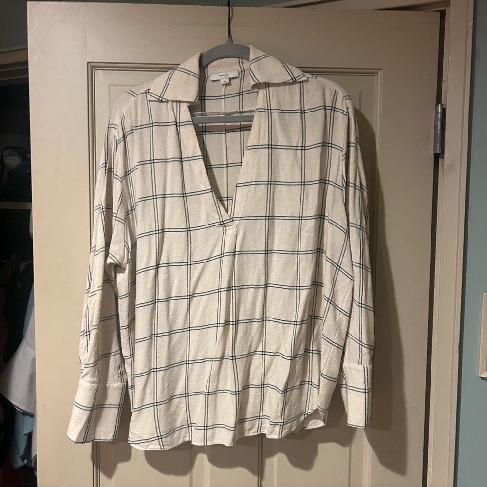 Vince Cream and Black Shirt